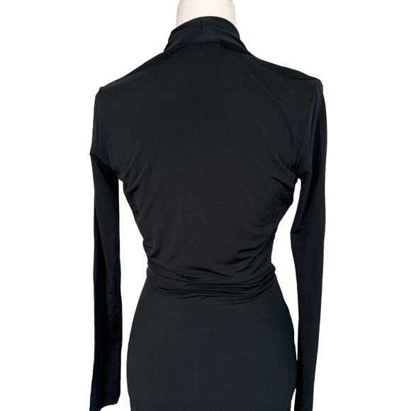 Allsaints Tame Dress Black Size‎ Small Faux Wrap Assymetrical Hem - Picture 5 of 12